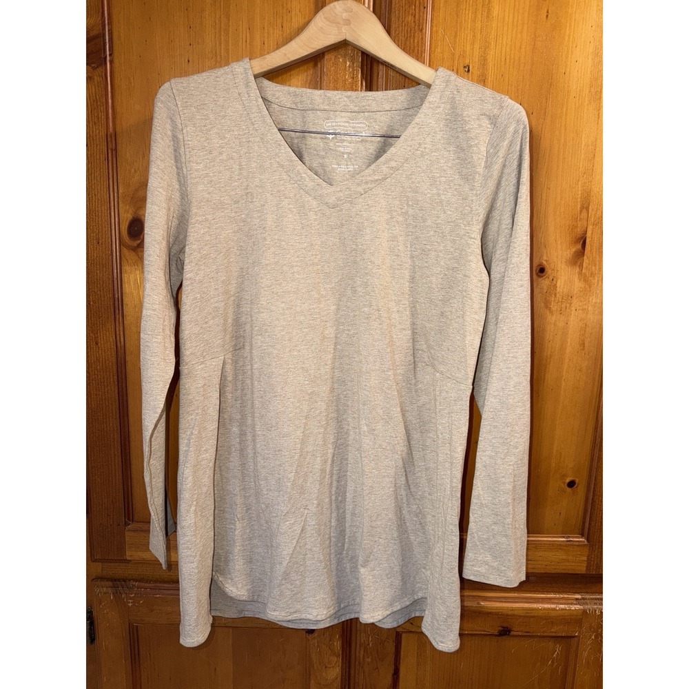 Coolibar Kera Tunic Top V-Neck Long Sleeve UPF 50+ Women's S Beige Stretch Small